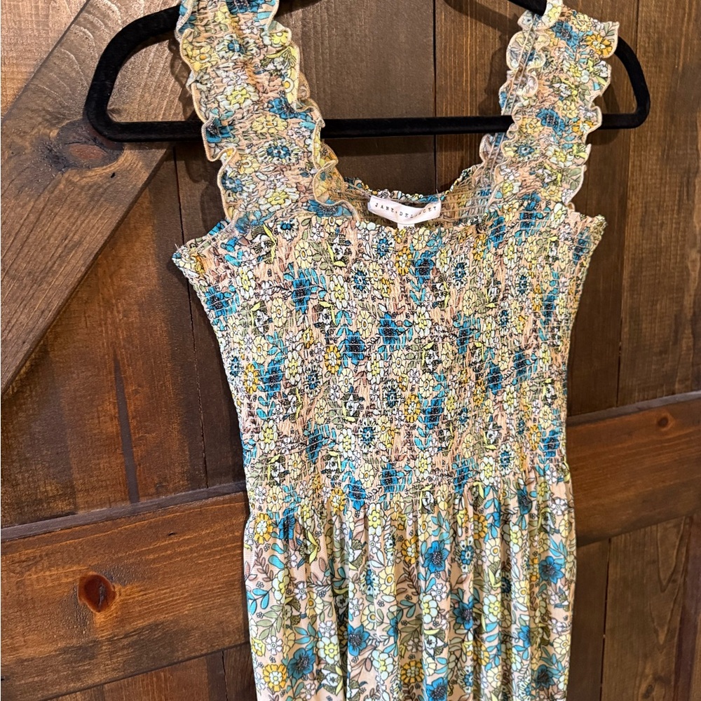 Floral Smocked Top with Ruffled Straps
